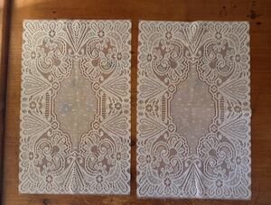 Lace Placemats Set of 2 Vintage Style Floral Table Mats Cottage Decor